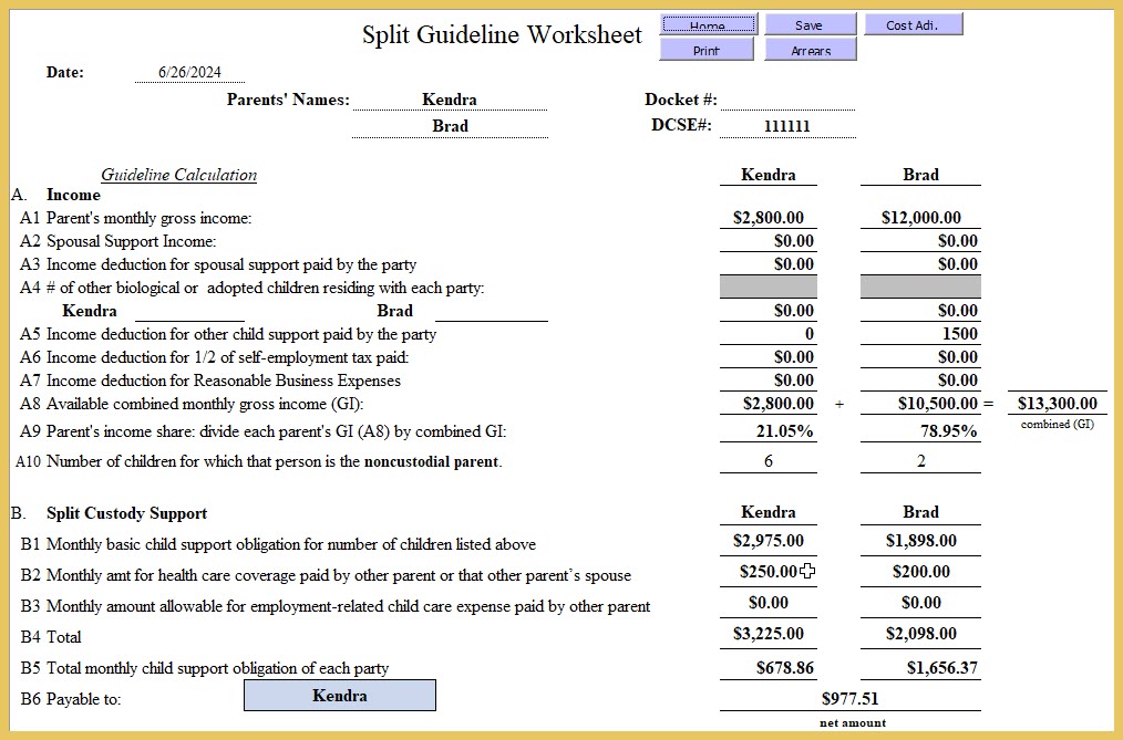 split guideline