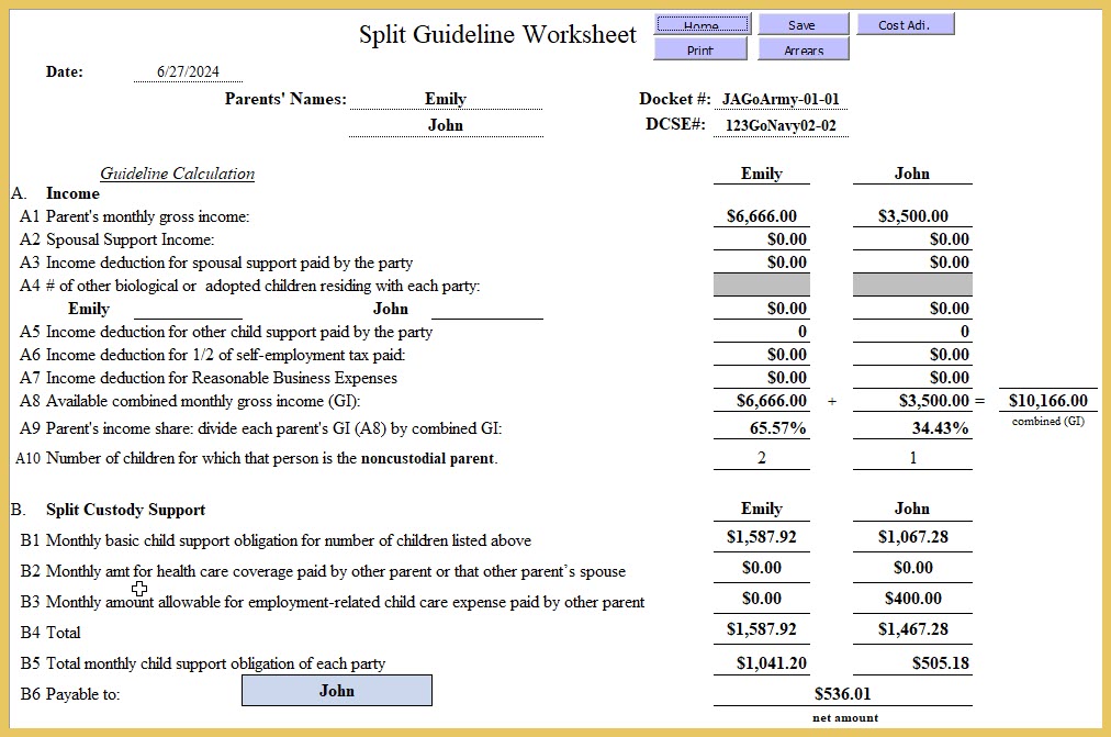 Split guideline